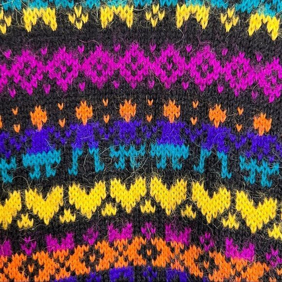 Vintage Peadys Rainbow Alpaca Wool Cardigan Sweater - Picture 7 of 12